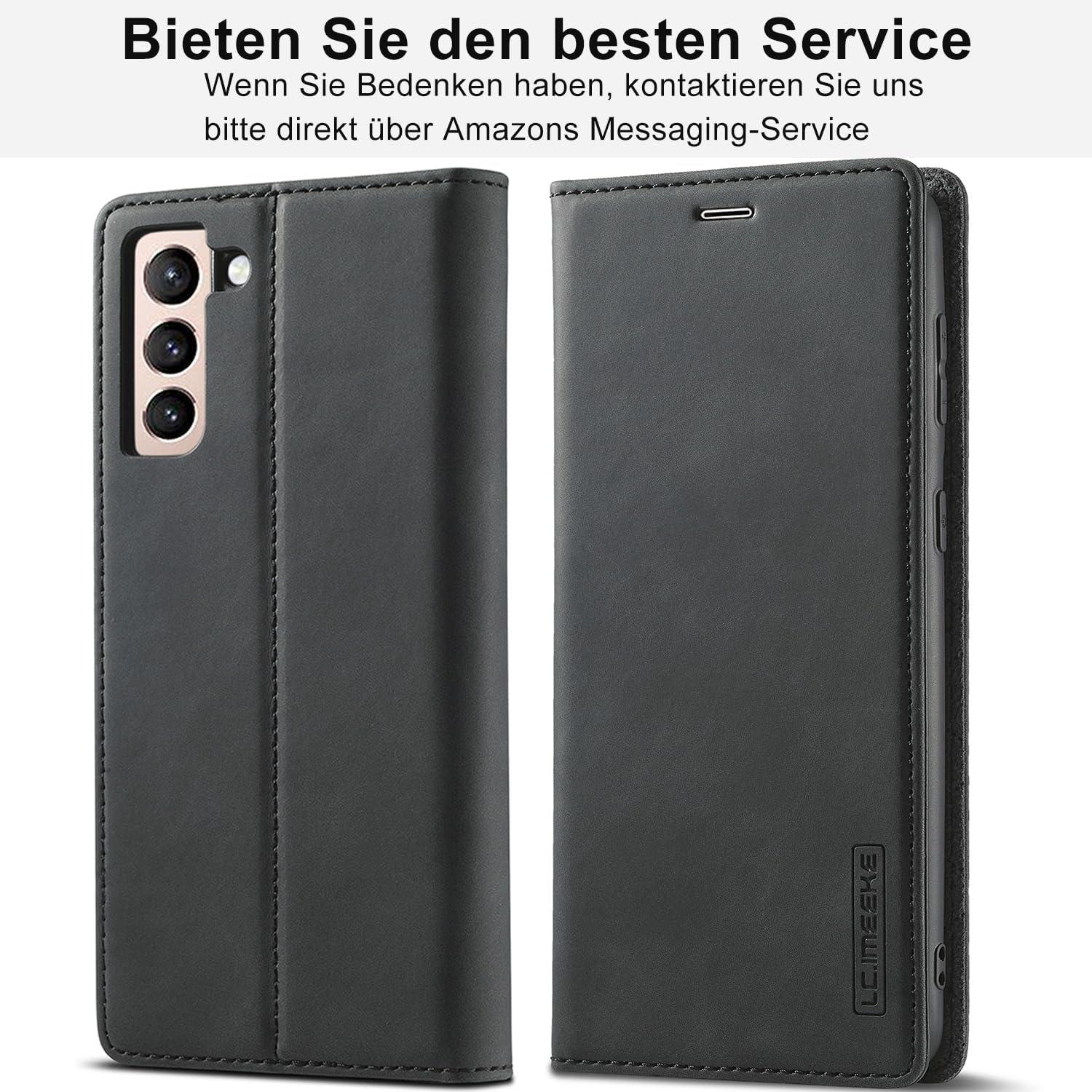 Handyhülle Samsung Galaxy S24 Plus Leder Klapphülle Schutzhülle Schwarz