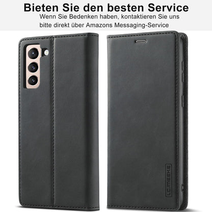 Handyhülle Samsung Galaxy S24 Plus Leder Klapphülle Schutzhülle Schwarz