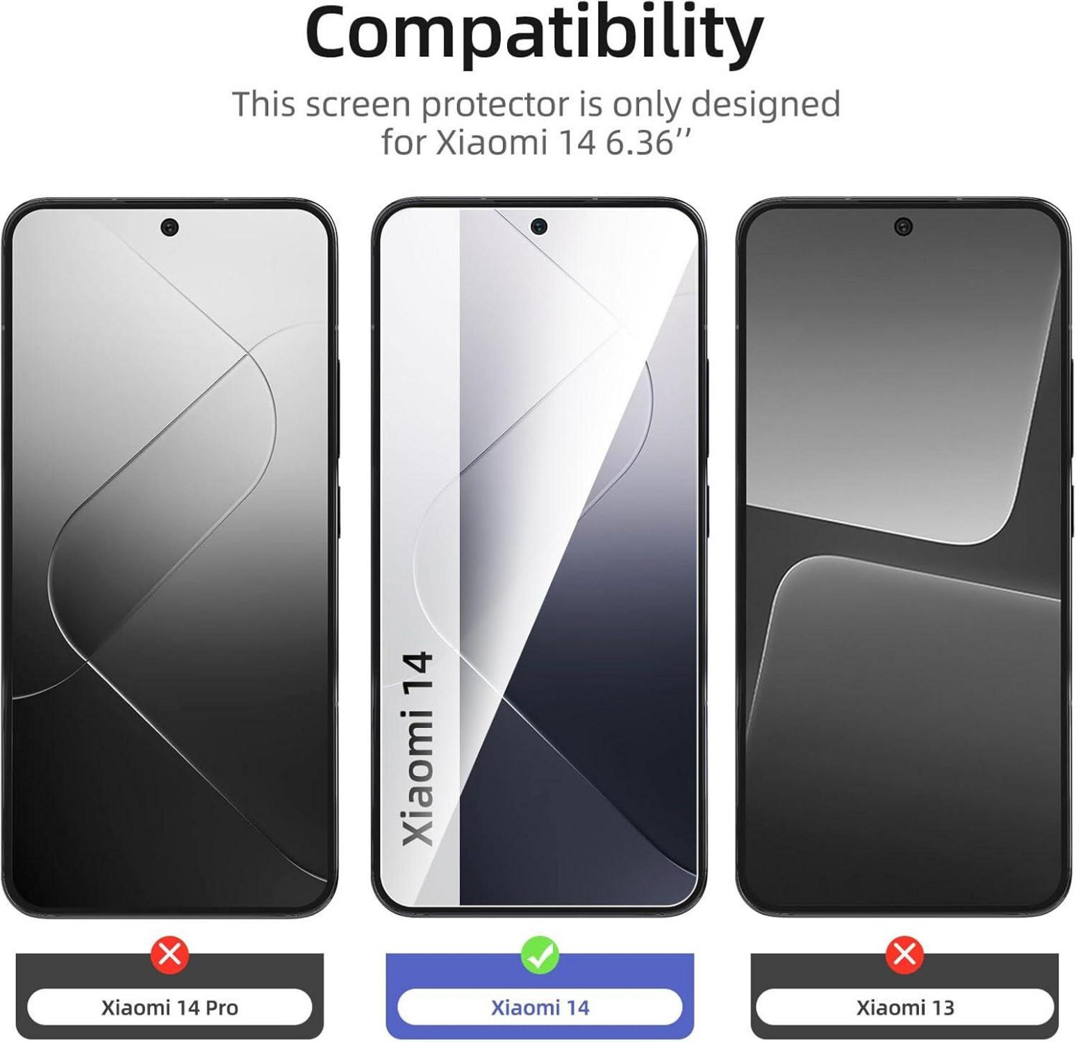 Panzer Schutz Glas Xiaomi 14 Displayschutzfolie 3 Stück