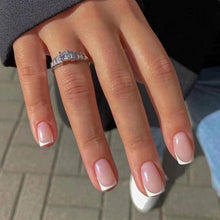 Kurze Weiße Acrylnägel 24 Stück Eckig Glossy Zum Aufkleben