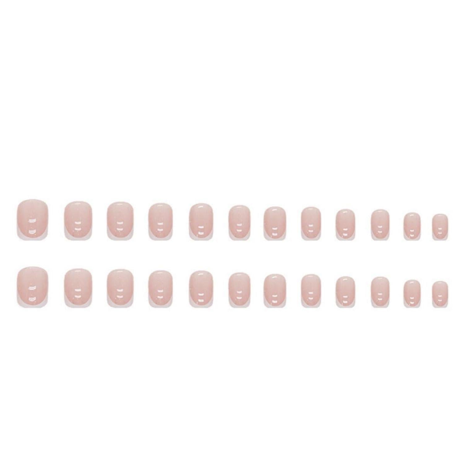 24 Stück Glossy Eckig Nägel Weiß Künstliche Nägel Für Frauen