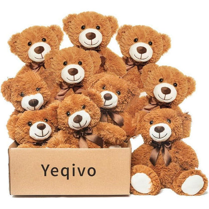 13,5 Zoll Teddybär Plüschtier – Braun, 10er Pack