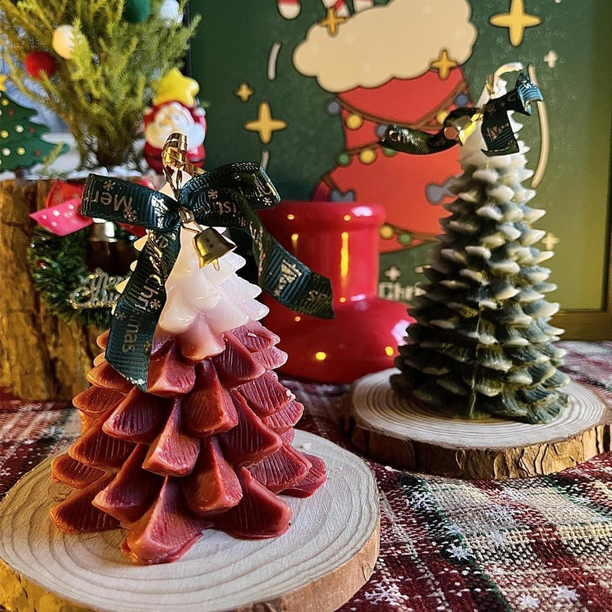 Silikon Gießform Weihnachtsbaum – 2er Set für Kerzen & DIY