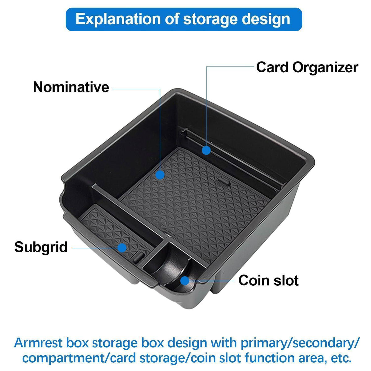 Armlehnen Organizer Tray für VW Tiguan 2 (2017-2023)