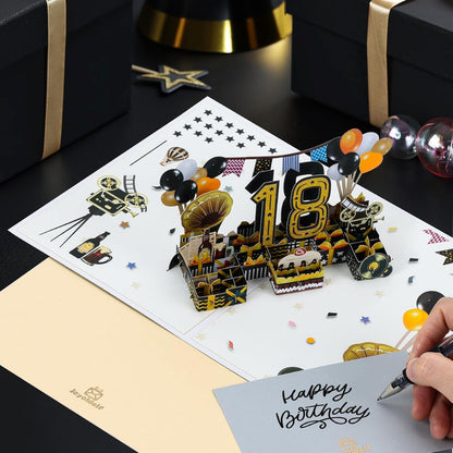 Joyoldelf 18. Geburtstagskarte 2006 Jahrgang Geschenk Pop Up 3D Karte Umschlag