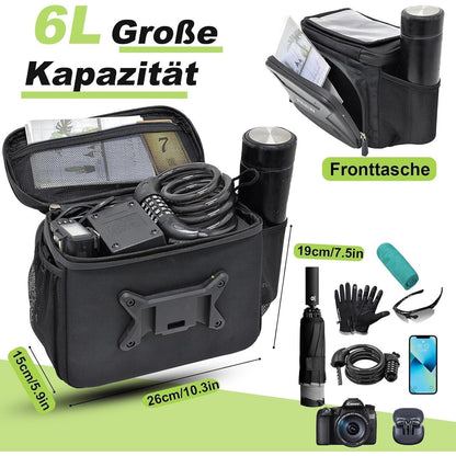 Lenkertasche Fahrrad E Bike 6L Vorne Wasserdicht Touchscreen