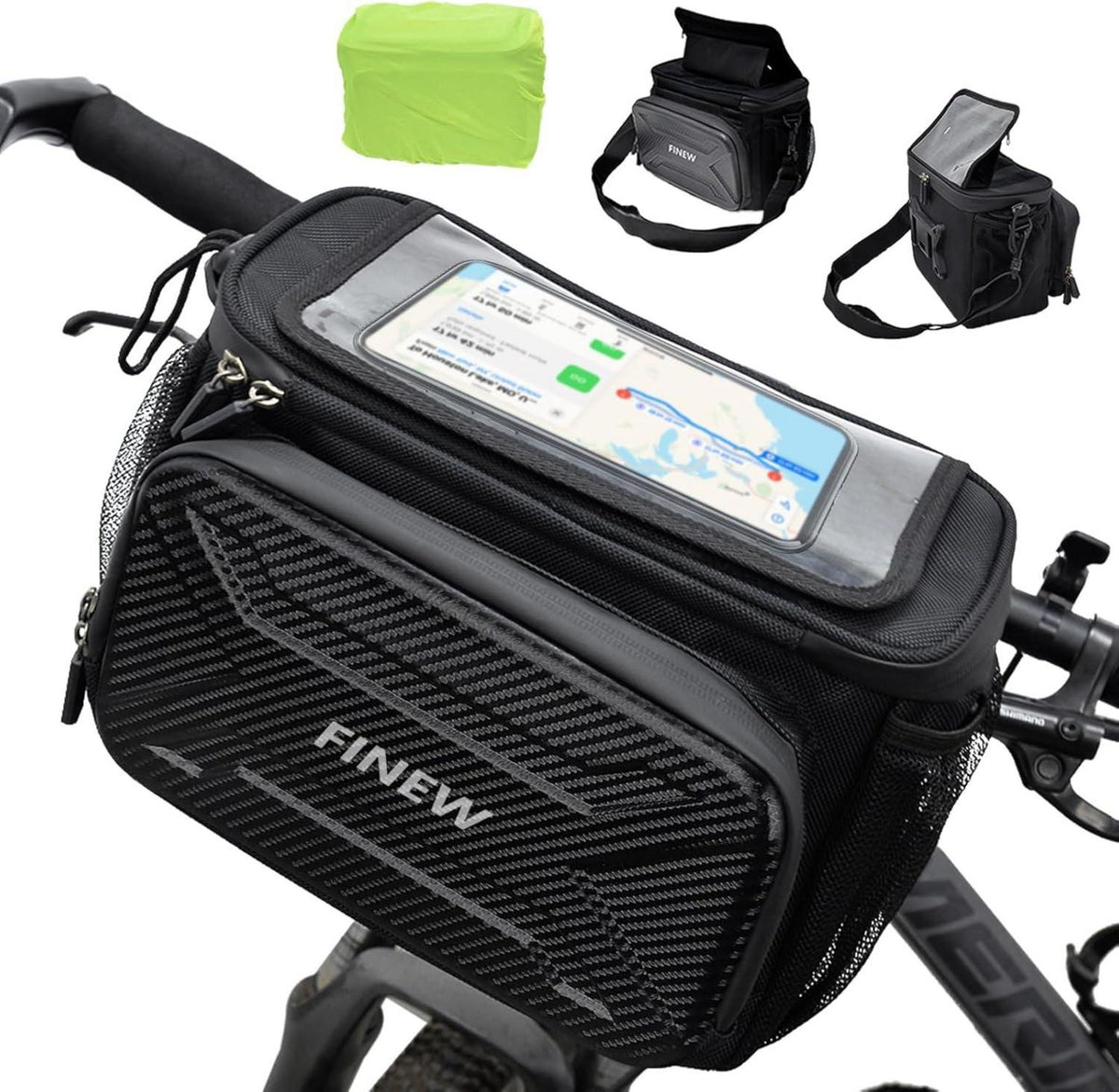 Lenkertasche Fahrrad 6L mit Touchscreen & Handyhalterung
