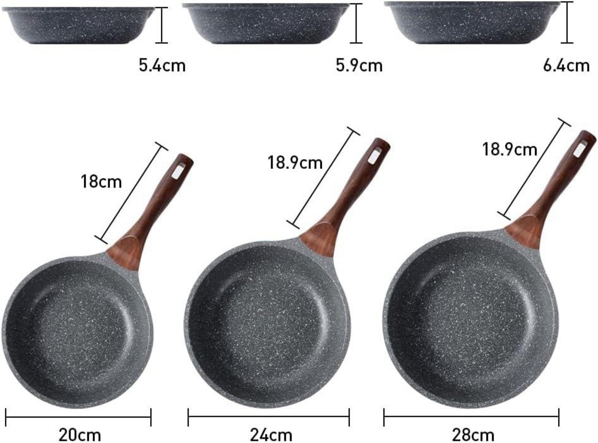 RIOVARM 28cm Induktion Bratpfanne Granit Antihaft