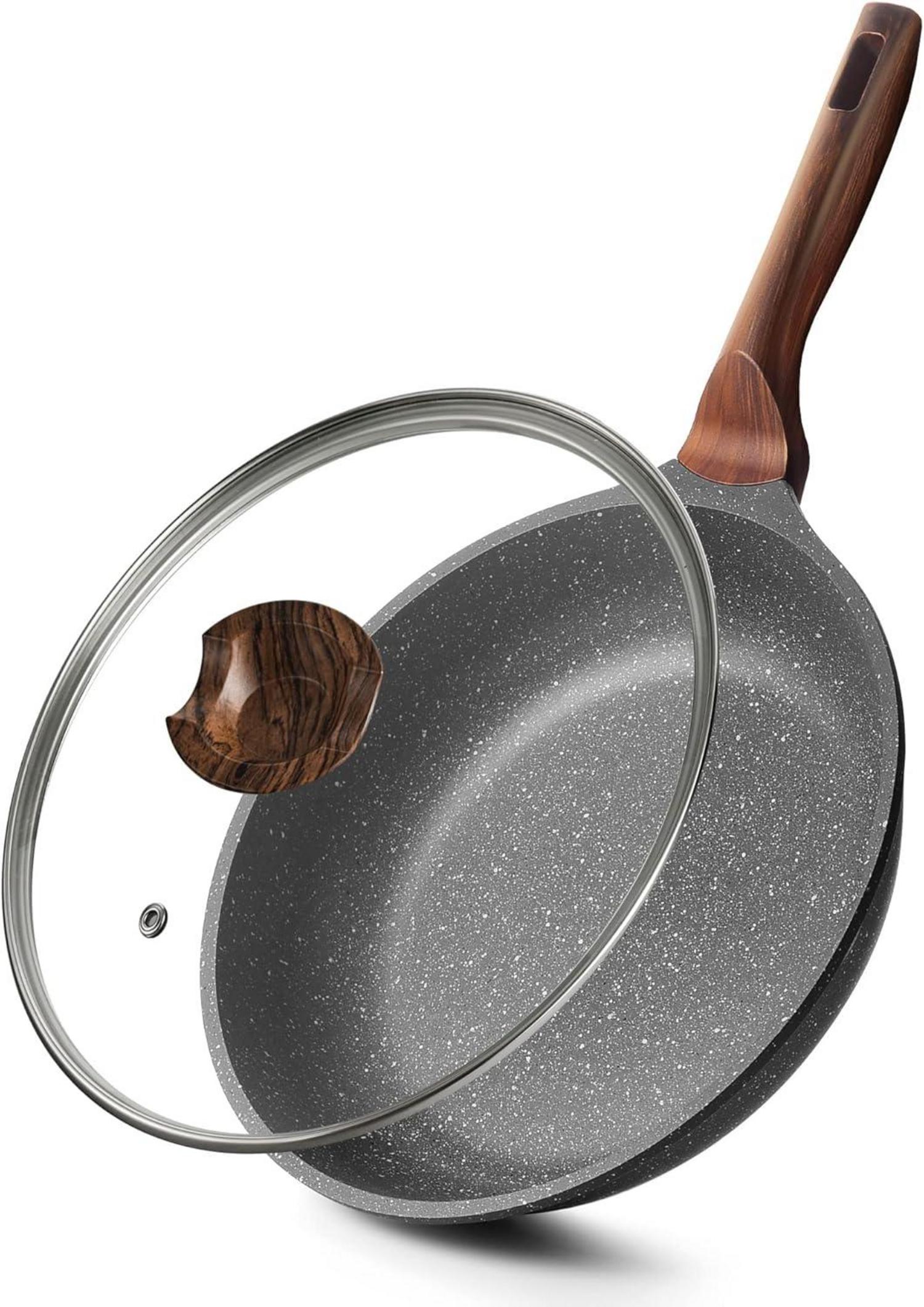 Antihaft Bratpfanne mit Granitbeschichtung und Deckel 28cm