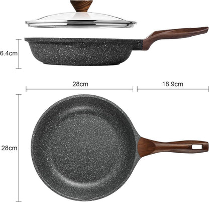 28cm Induktion Bratpfanne mit Granit Antihaftbeschichtung
