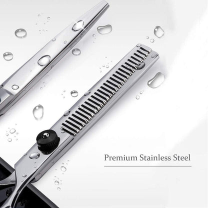 Professionelles Haarschneide-Set für Männer, Frauen, Hunde - Haar- & Effilierschere Set Blau