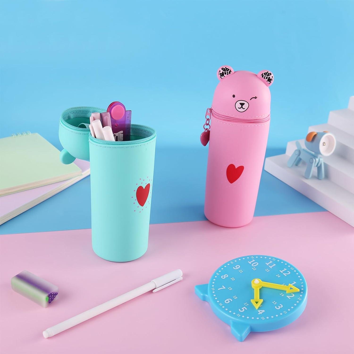 Kawaii Federmäppchen aus Silikon 2-in-1 Schlampermäppchen Stifteköcher