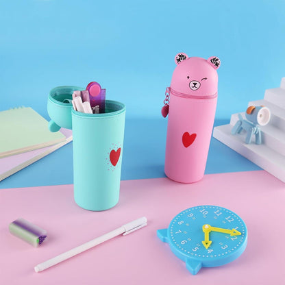 Kawaii Federmäppchen aus Silikon 2-in-1 Schlampermäppchen Stifteköcher