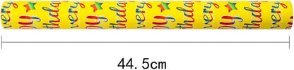 Geschenkpapierrolle Happy Birthday 44,5cm x 10m bunt für Geburtstag, Party