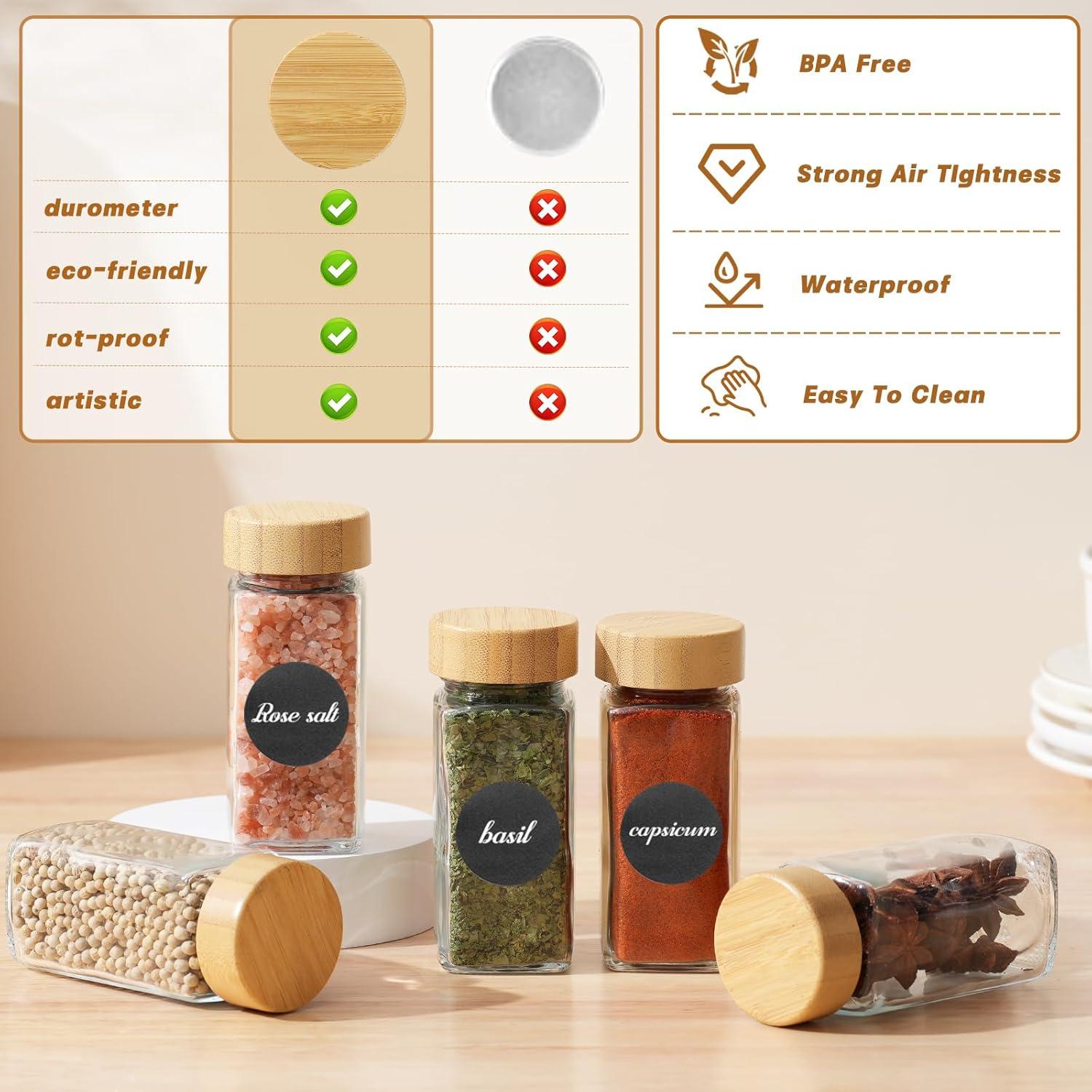 24er Set Gewürzgläser mit Holzdeckel und Zubehör