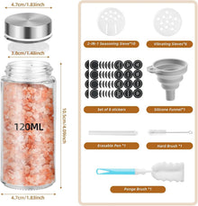 Gewürzgläser Set 120ml 12er Rund Gewürzdosen Glas