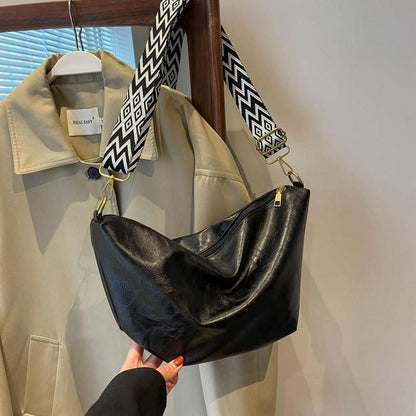 TIAASTAP Große Damen Umhängetasche Leder Crossbody Vintage Hobo Bag