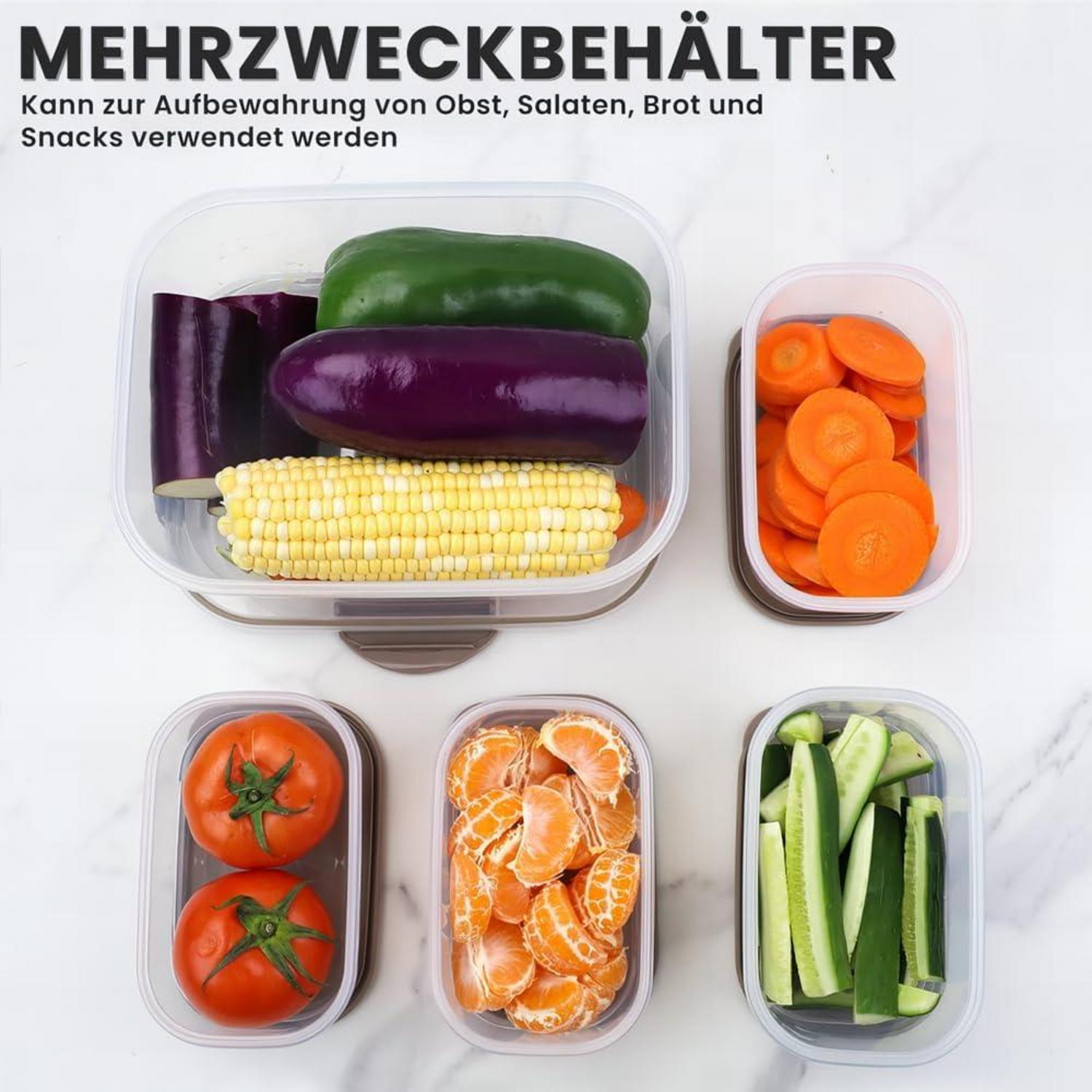 Vorratsdose mit Deckel 2400ML & stapelbare Behälter, 5PCS
