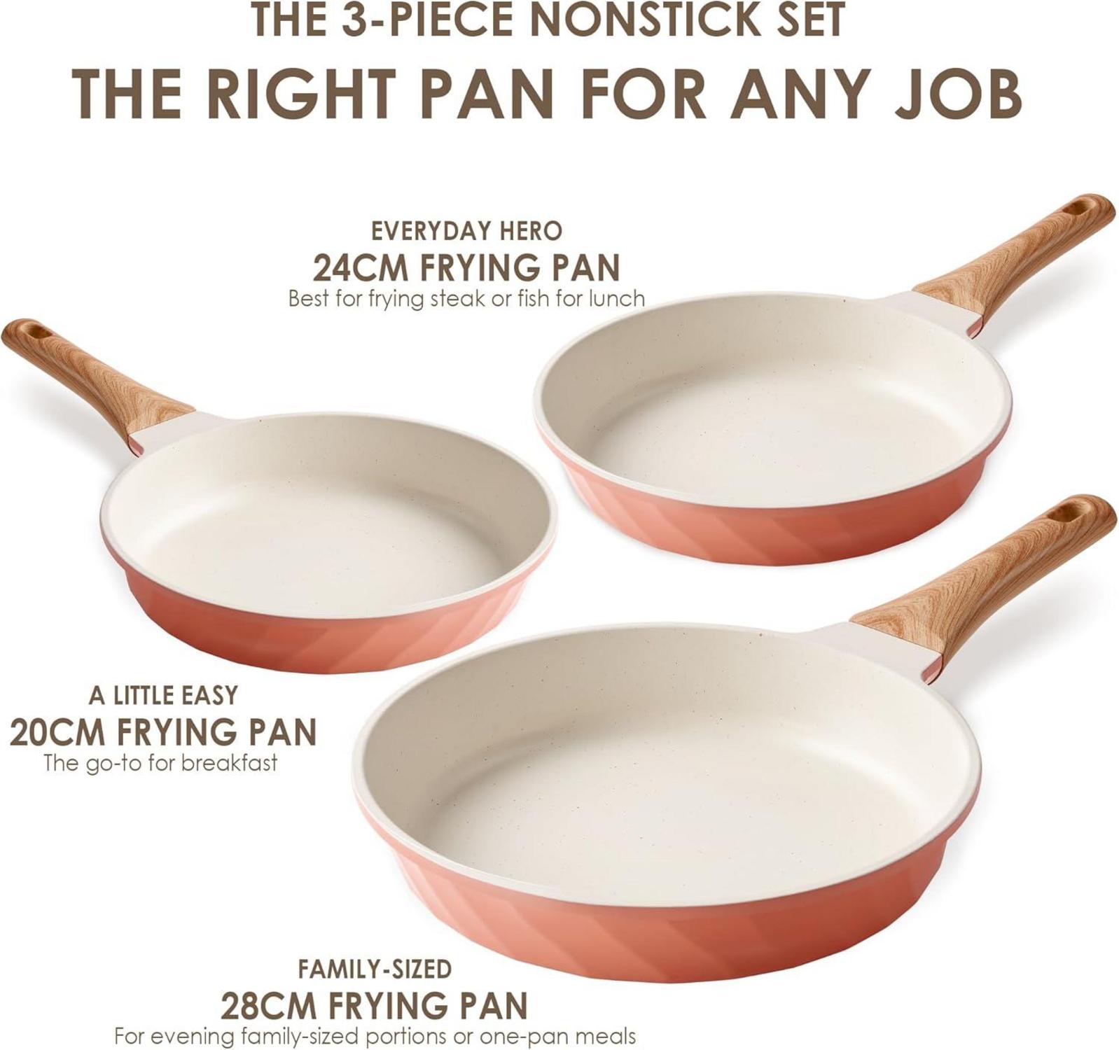 Antihaftbeschichtete Pfannen Set 4 Schichten 20cm 24cm 28cm