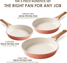 Antihaftbeschichtete Pfannen Set 4 Schichten 20cm 24cm 28cm