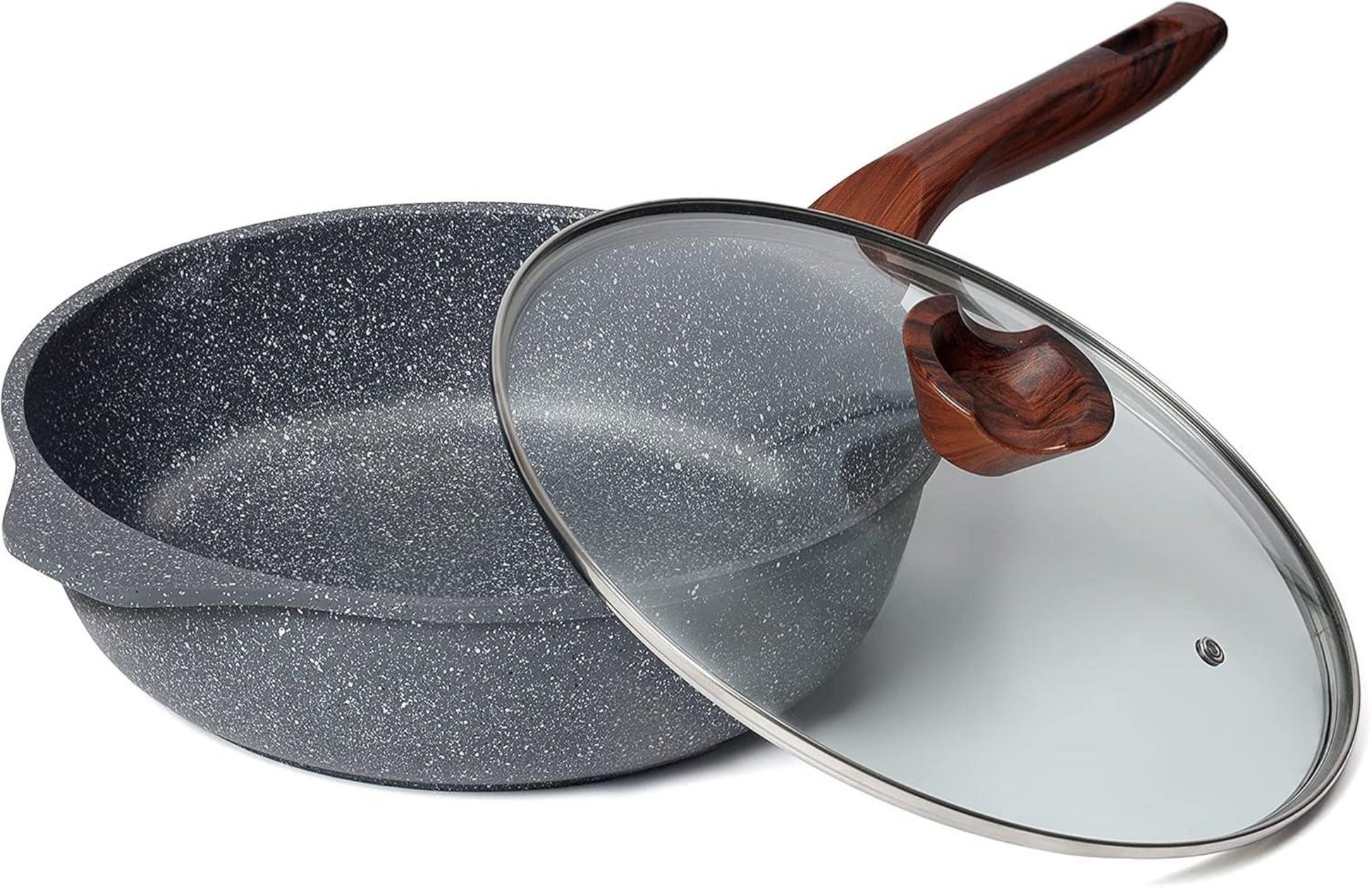 Antihaft Hochrandpfanne mit Granitbeschichtung und Deckel, 28cm