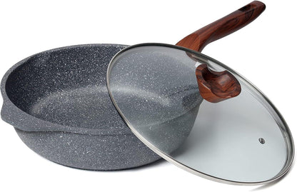 Antihaft Hochrandpfanne mit Granitbeschichtung und Deckel, 28cm