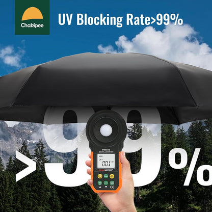 Kleiner Mini Regenschirm mit UV-Schutz und Tasche, Schwarz