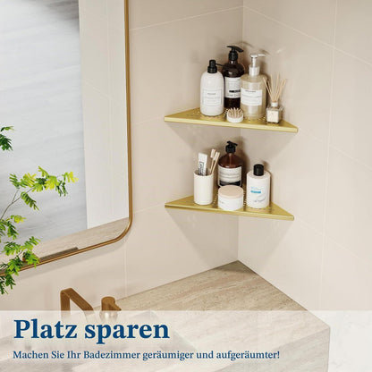 Eckduschregal Edelstahl Gold – 2er Set mit Anleitung