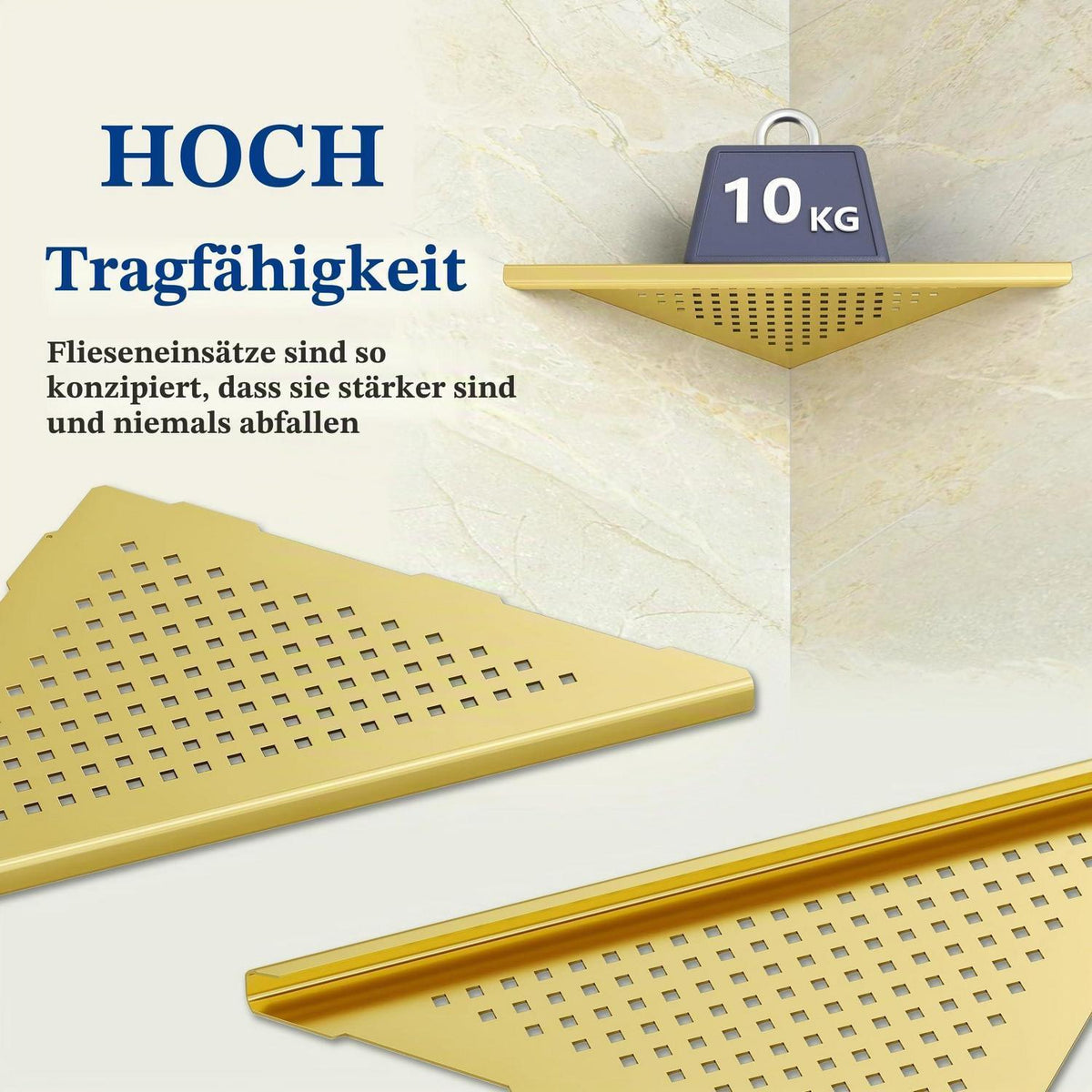 Eckduschregal Edelstahl Gold – 2er Set mit Anleitung