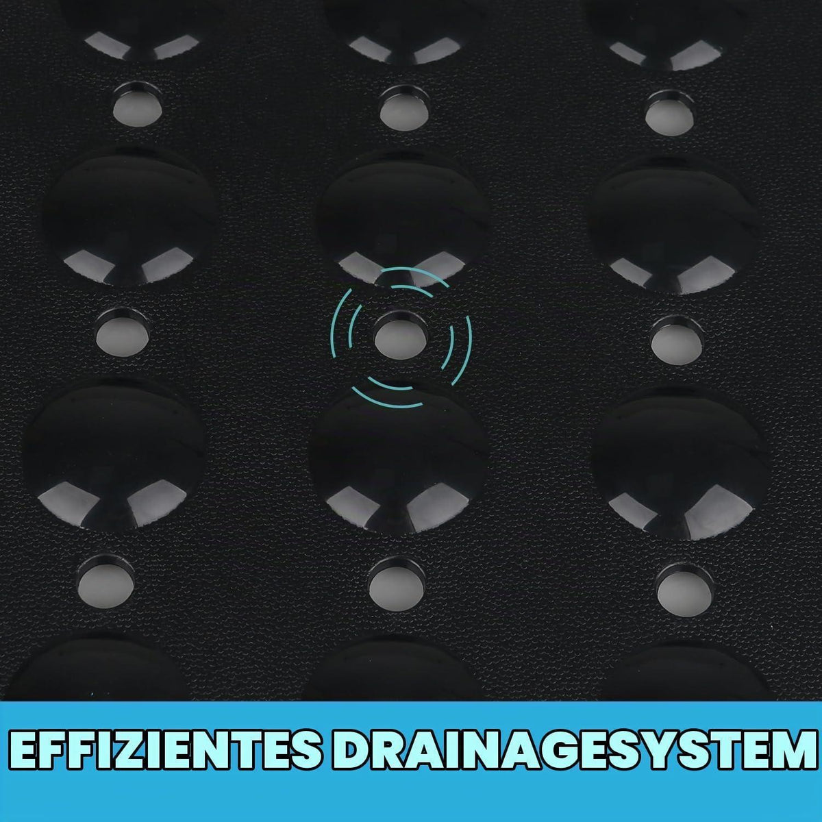 Rutschfeste Duschmatte 80x80 cm – Schwarz für Senioren