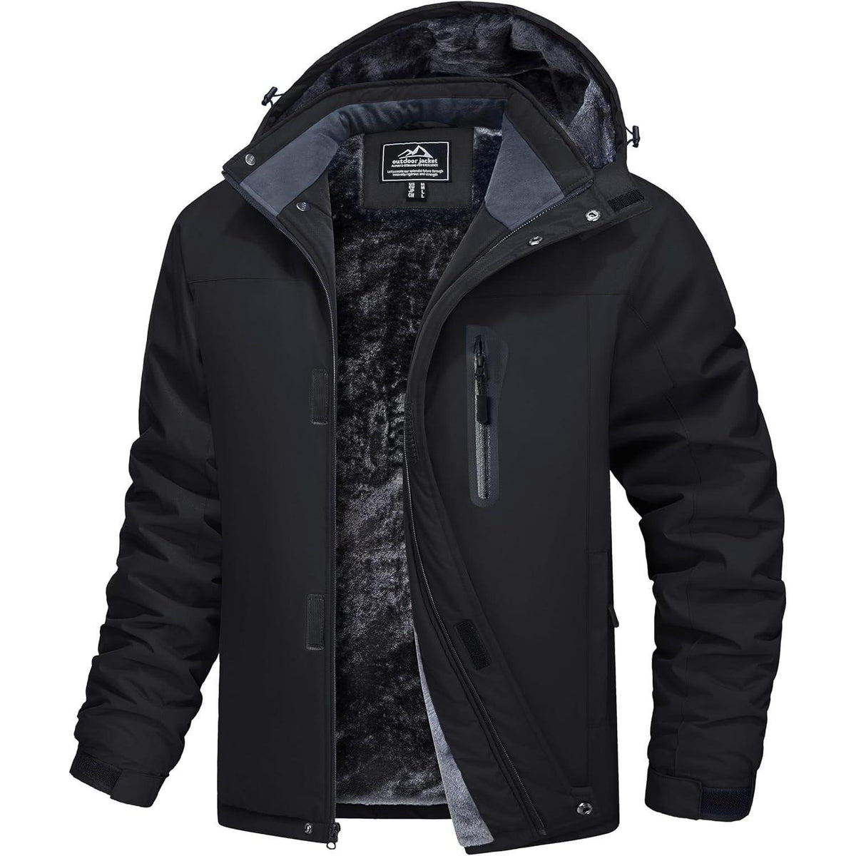 Herren Skijacke Wasserdicht & Warm – Schwarz