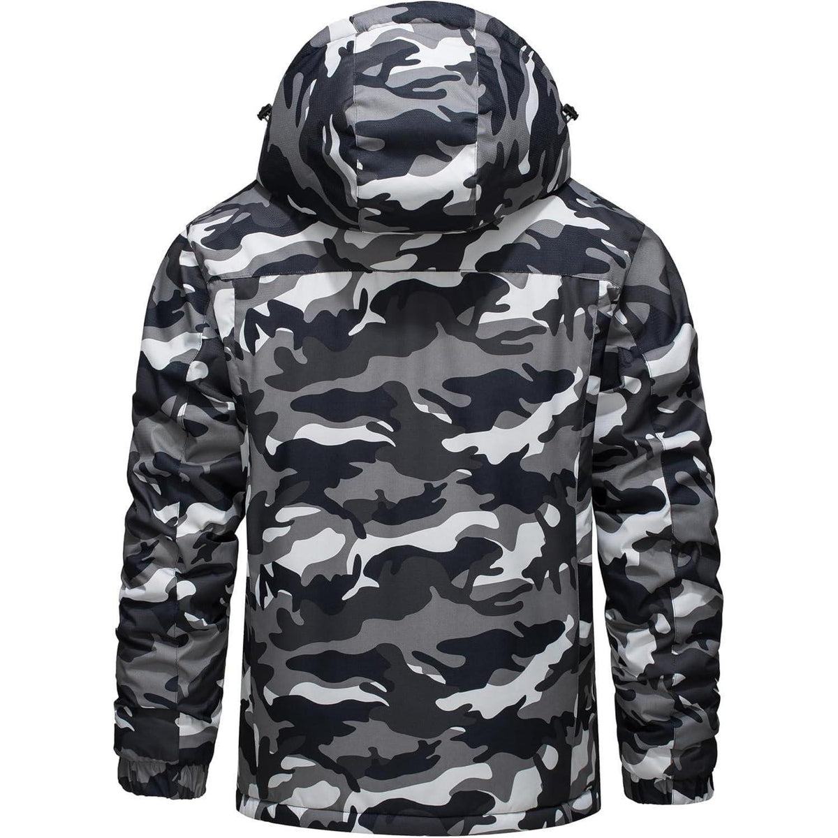 Herren Skijacke Wasserdicht & Warm – Multifunktionsjacke Schwarz Camo