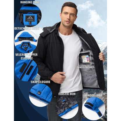 Herren Skijacke Wasserdicht & Warm – Schwarz