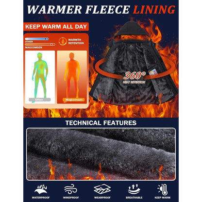Herren Skijacke Wasserdicht & Warm – Multifunktionsjacke Schwarz