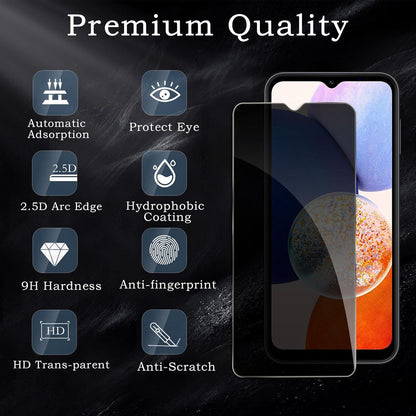 2x Samsung Galaxy A14 Sichtschutzfolie & Kameraschutz - Anti-Spy Panzer Schutzglas, HD Blickschutz, 9H Härte, Fingerabdruck-resistent