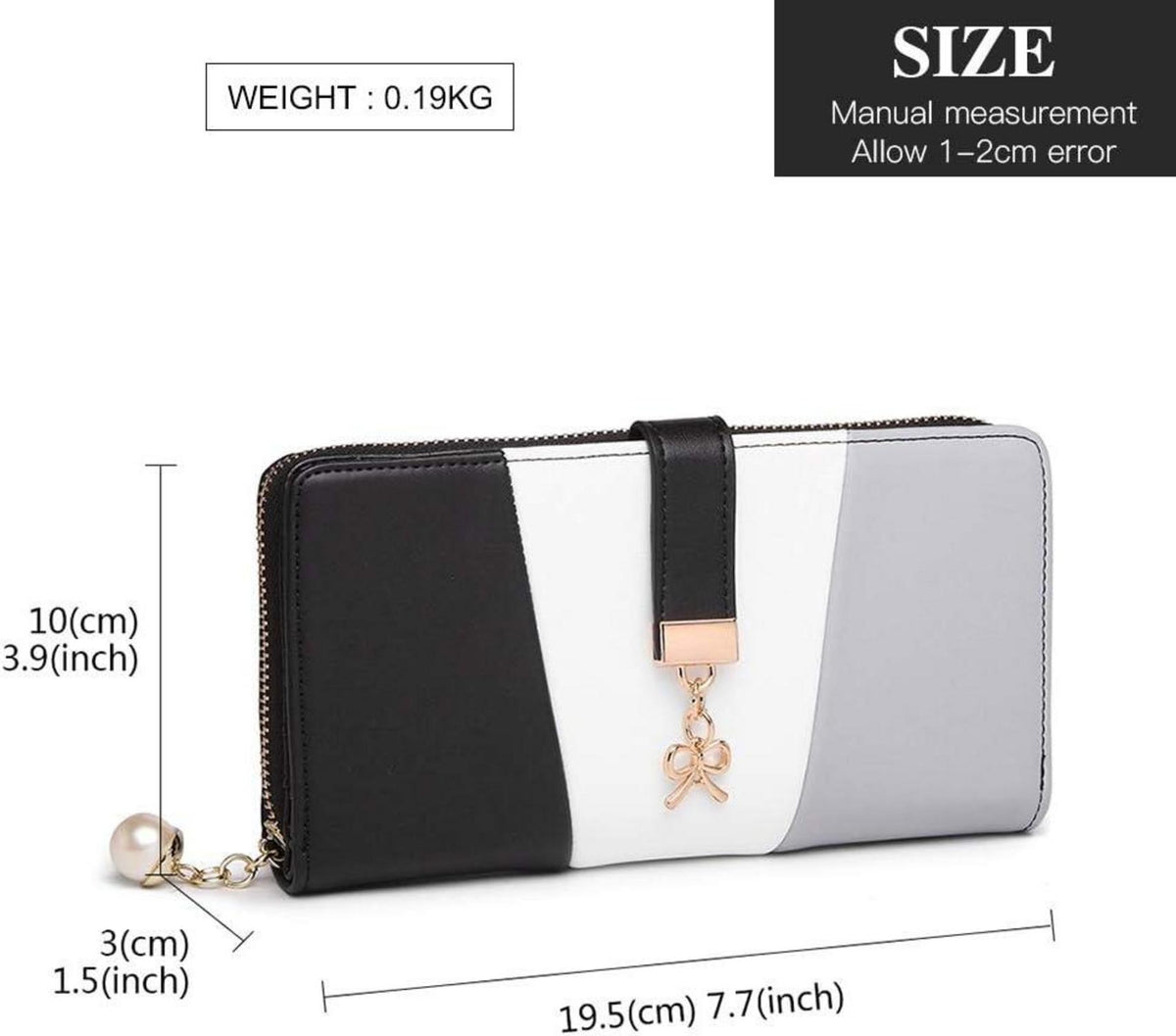 Miss Lulu Damen Handtasche Schultertasche Shopper V-Form Design Grau 2-teiliges Set