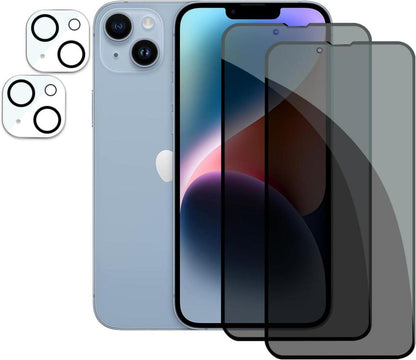 2er Set Sichtschutz & Kameraschutz iPhone 14 Plus Panzer Schutzfolie