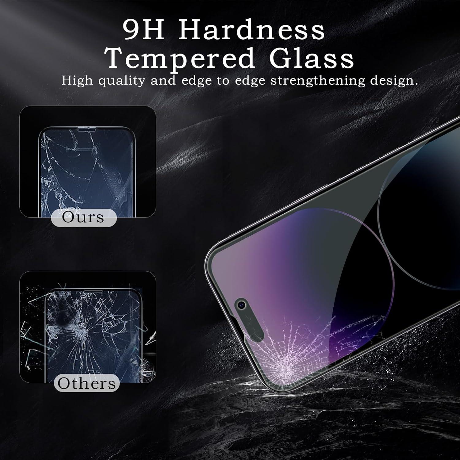 2x iPhone 14 Pro max Sichtschutz Privatsphäre Panzer Glas Folie