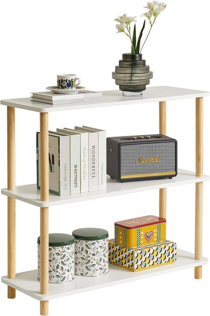 3-Tier Holz offenes Bücherregal Aufbewahrungsorganizer Multifunktional