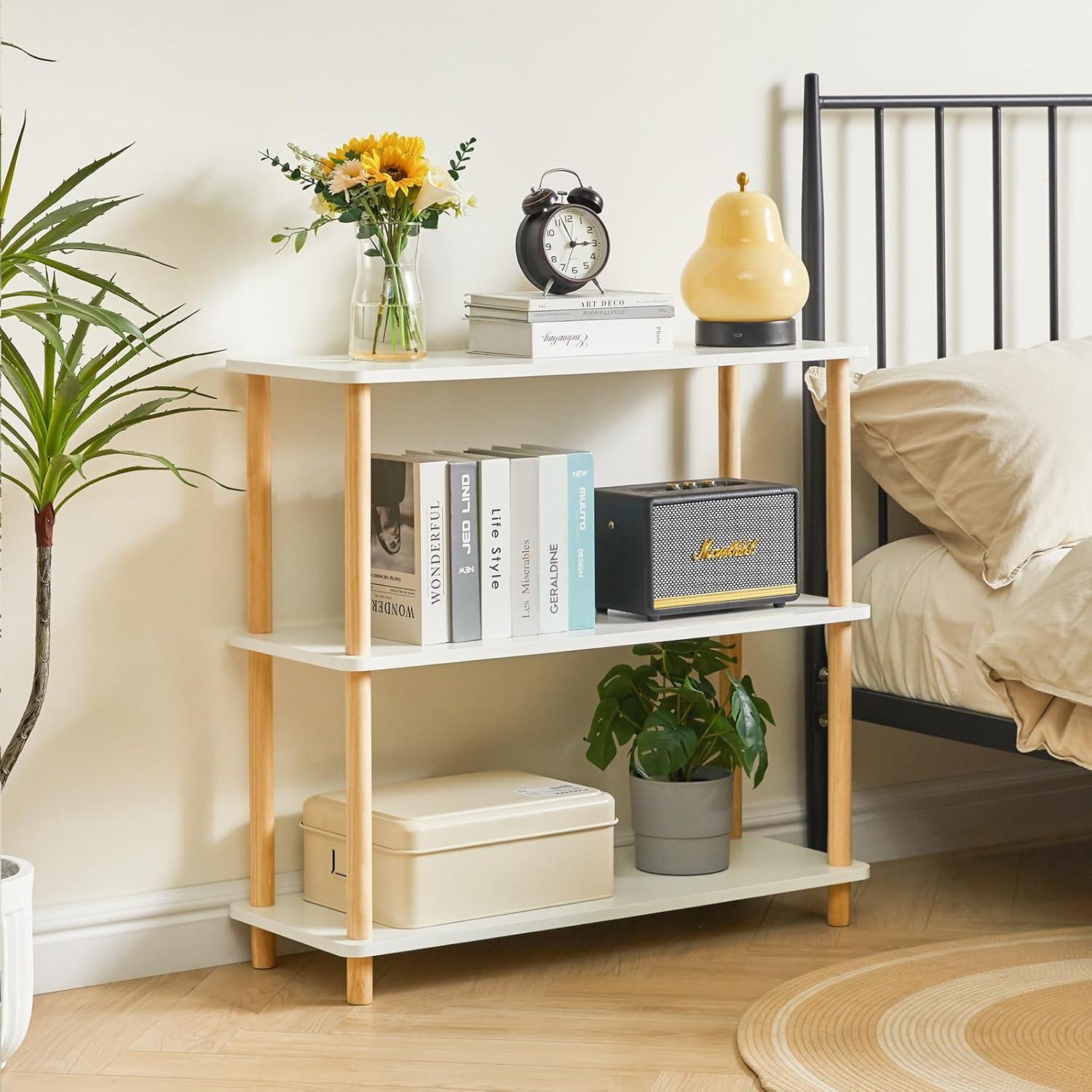 Holz Bücherregal 3-Tier modernes freistehendes Regal