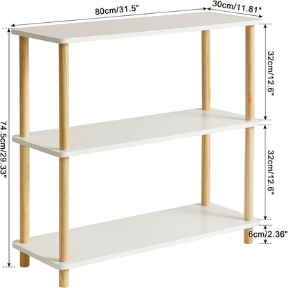 3-Tier Holz offenes Bücherregal Aufbewahrungsorganizer Multifunktional