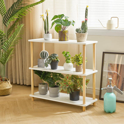 IBUYKE 3-Tier Holz Bücherregal modernes Aufbewahrungsregal stehend Wohnzimmer