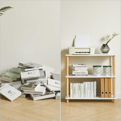 3-Tier Holz Bücherregal modernes stehendes Regal multifunktional