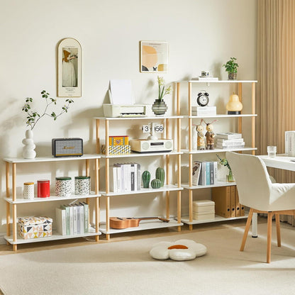 IBUYKE 3-Tier Holz Bücherregal modernes Aufbewahrungsregal stehend Wohnzimmer