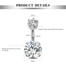 Bauchnabelpiercing 925 Silber 14g 6mm mit Zirkonia