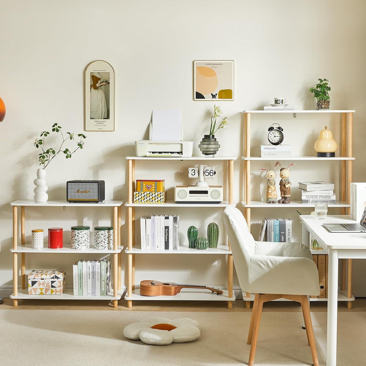 Holz Bücherregal 4-Tier modernes freistehendes Regal
