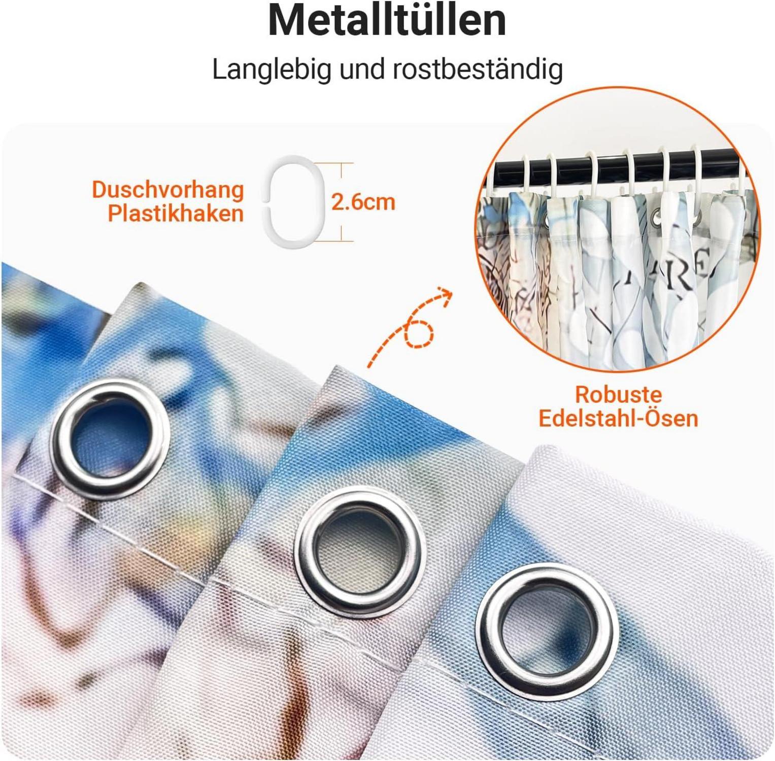 Duschvorhang Meeresschildkröte 180x180cm Antischimmel Polyester Wasserdicht