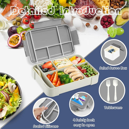 Yskmefun Kinder Lunchbox Bento Box 1330ml mit Fächern BPA frei