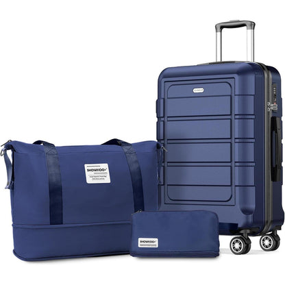 SHOWKOO Koffer Klein Hartschale Leicht ABS+PC TSA-Schloss 4