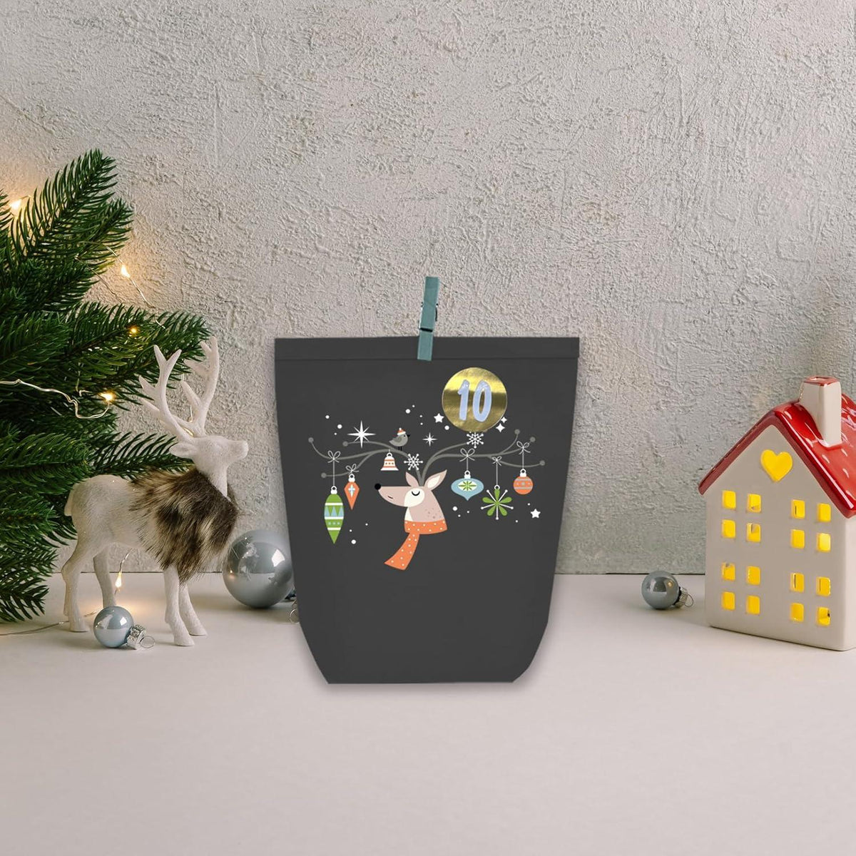 Adventskalender Papiertüten Weihnachtskalender zum Basteln, Zahlen